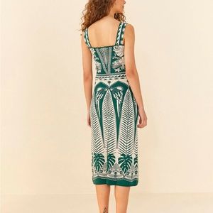 FarmRio Off White Macaw elegance knit dress size medium